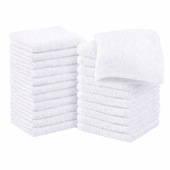 White Face Towels Set - 13x13 inches