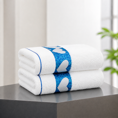 Heart Of Comfort - Premium White Bath Towels (27x54 inches)