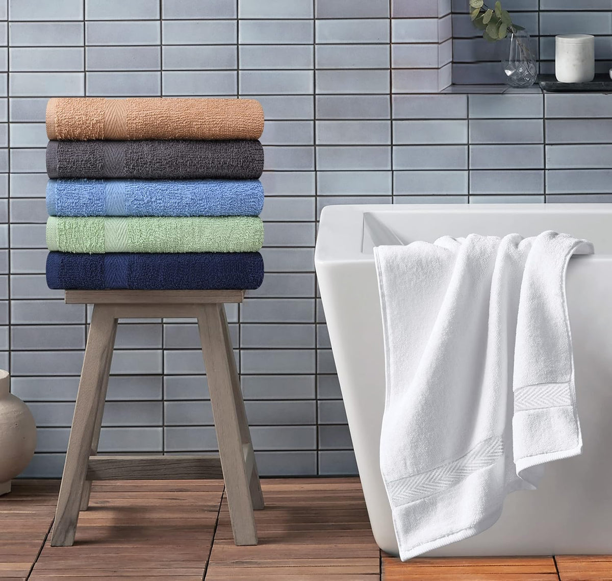Bath Towels | 100% Cotton Material - 24x48 Inches