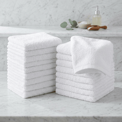 White Face Towels Set - 13x13 inches