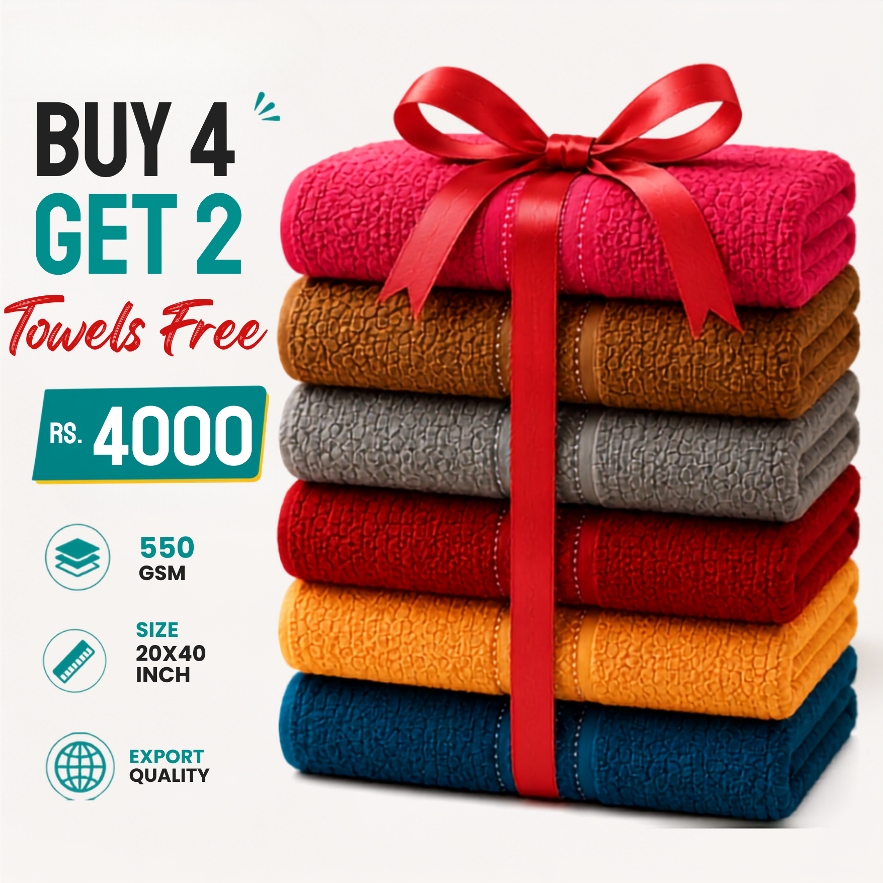 Quick Dry Hand Towels | 100% Cotton | 20×40 Inch