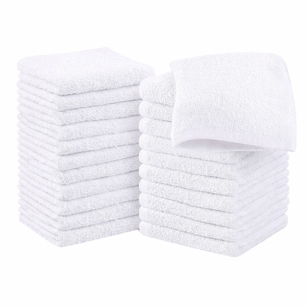 White Face Towels Set - 13x13 inches