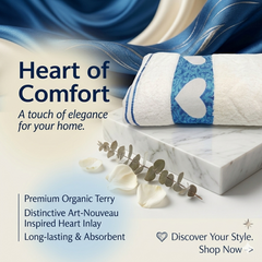 Heart Of Comfort - Premium White  Bath Towels (27x54 inches)